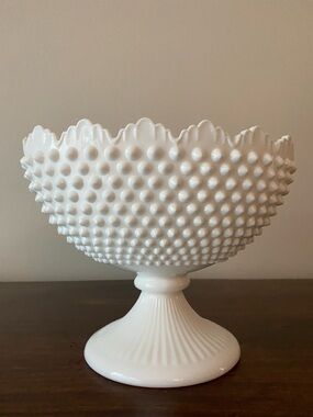 Fenton • Hobnail • White Milk Glass • Compote Bowl